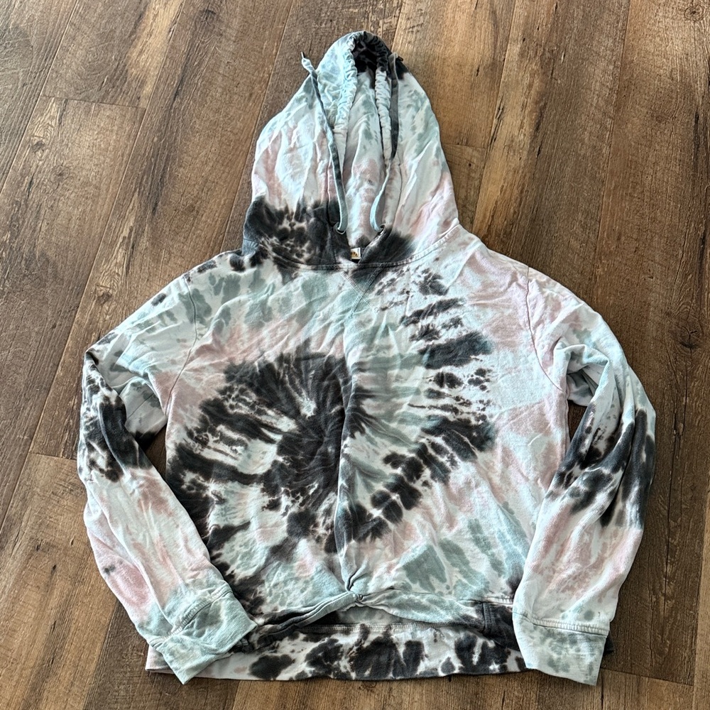 C&C California Tie-Dye Hoodie in Black, Light Blue & Pale Pink